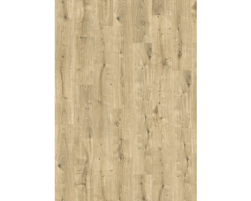 Revêtement de sol aspect chêne avec nœuds et veinures naturelles.