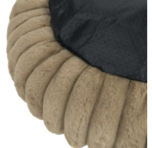 Panier pour animaux avec fond antidérapant et bord en peluche douce à l'aspect nervuré