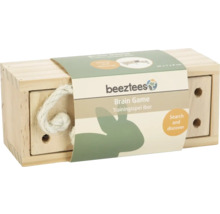 Jouet d intelligence Beeztees Ibor en bois pour lapins avec corde et trous pour chercher des snacks, 20 par 7 par 8 centimètres.