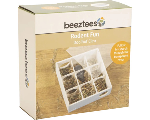 Beeztees Nager-Labyrinth Cleo aus weißem Holz mit mehreren Kammern für Hamster und Kleintiere.