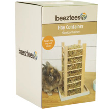 Beeztees Heuraufe aus Holz für Kaninchen und Kleintiere, Heubehälter hält Futter sauber und trocken.