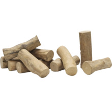 Keramik-Holzscheite für Kamine in Holzoptik.