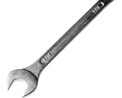Clé à fourche en acier, taille 9/16 pouce.