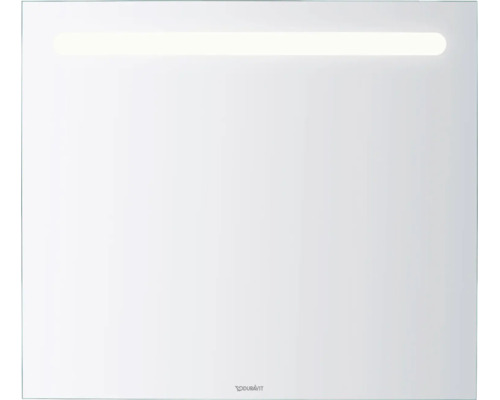 Rechteckiger Duravit Wandspiegel mit integrierter LED Beleuchtung oben für das Badezimmer.