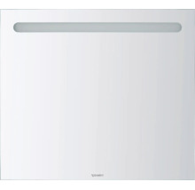 Quadratischer Duravit Badezimmerspiegel mit integrierter LED Beleuchtung oben für eine gleichmäßige Ausleuchtung am Waschplatz
