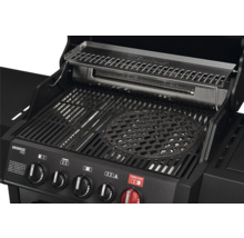 Gros plan d un barbecue à gaz Enders Monroe Pro avec grille en fonte, système Switch Grid, grille de maintien au chaud en acier inoxydable.