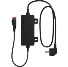 Transformateur Ambiton pour éclairage LED avec fiche secteur, œillets de montage et câble de raccordement.