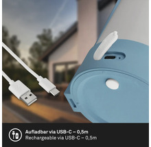 Vue détaillée d un produit avec connexion USB-C et un câble de charge USB de 0,5 mètre de long.
