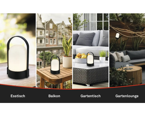 Lampe de table LED portable pour l'extérieur, comme la table à manger, le balcon, la table de jardin et le salon de jardin.