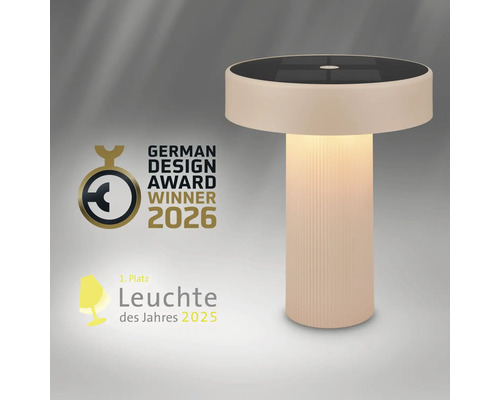 Lampe de table cylindrique, lauréat du German Design Award 2026 et 1ère place Luminaire de l'année 2025.