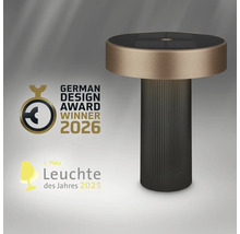 Lampe de table moderne avec socle cannelé, prix German Design Award Winner 2026 et première place Luminaire de l'année 2025.