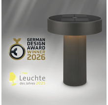 Lampe de table solaire moderne avec les prix German Design Award Winner 2026 et Lampe de l année 2025.
