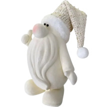 Weihnachtsfigur Wichtel mit Zipfelmütze und langem Bart aus Textil.