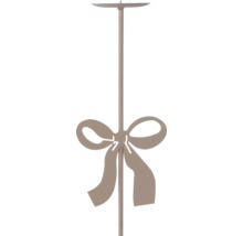 Kerzenstecker aus Metall mit Schleife und Kerzenteller.