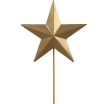 Goldfarbener Gartenstecker Stern aus Metall.