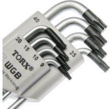 WGB Torx Winkelschlüsselsatz aus Stahl mit den Größen neun bis vierzig.
