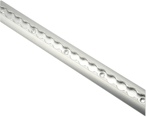 Rail d'arrimage semi-rond en aluminium avec trous pré-percés pour la sécurisation des charges.