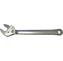 Verstellbarer Gabelschlüssel aus Metall mit Push-Funktion und Aufhängeloch.