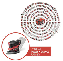 Einhell Akku-Multischleifer als Teil der Power X-Change Systemfamilie mit einer Vielzahl an kompatiblen Werkzeugen und Gartengeräten.