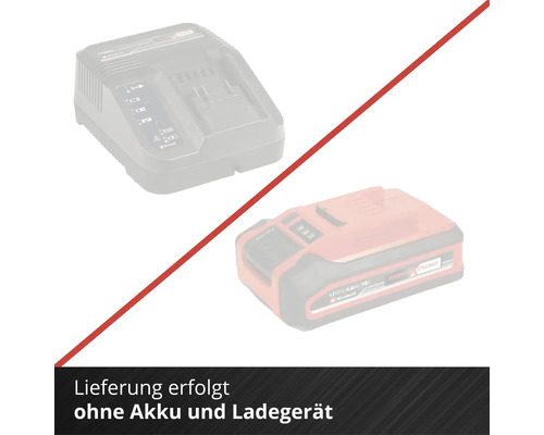 Einhell Lieferung erfolgt ohne Akku und Ladegerät.