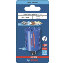 Scie-cloche Bosch EXPERT Multi Material PC Plus, diamètre 51 millimètres, profondeur 60 millimètres, multi-matériaux, carbure. Bosch Logo.