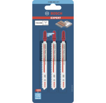 Bosch Logo, lame de scie sauteuse Expert T301CHM pour composites plastiques, 3 pièces, Carbide Technology, longue durée, 6 à 65 millimètres.