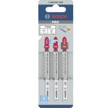 Lames de scie sauteuse Bosch Professional T102H pour coupes nettes dans le PVC et le PMMA, épaisseurs de 3 à 30 millimètres, lot de 3.
