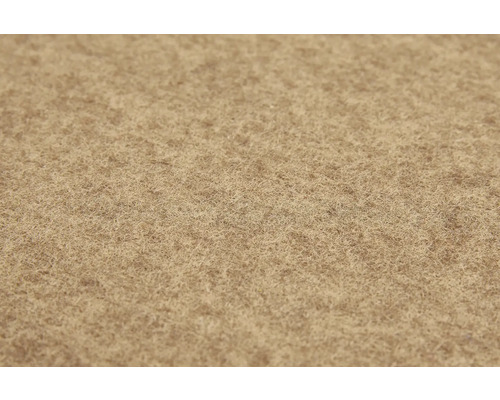 Texture d'un revêtement de sol en feutre aiguilleté beige avec une surface à poils courts.