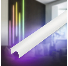 Weiße matte Kunststoffabdeckung für LED Profile zur Lichtdiffusion in einem modernen Wohnraum.