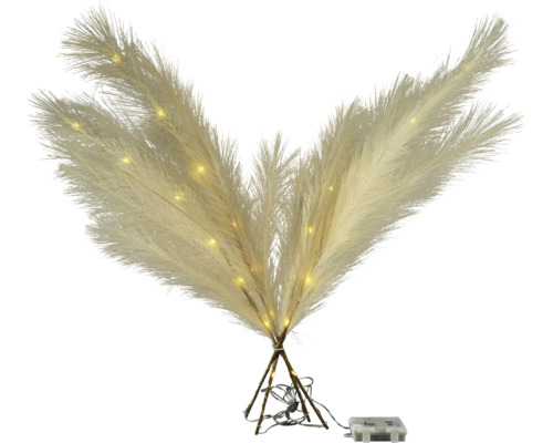 Bouquet d herbe de la pampa artificielle avec éclairage LED intégré et boîtier à piles.