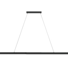 Suspension LED linéaire avec barre étroite et baldaquin rectangulaire.