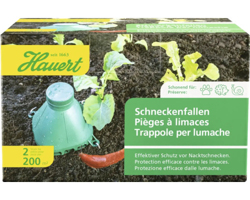 Pièges à limaces Hauert 2 pièces pour 200 mètres carrés pour la protection contre les limaces dans le jardin.