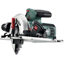 Scie circulaire portative Metabo avec lame et guide parallèle pour le bois.