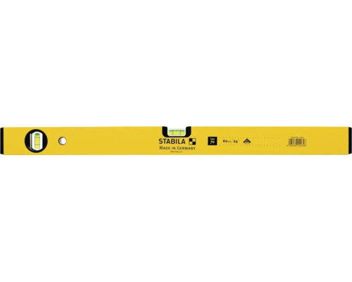 Stabila Wasserwaage Typ 70, Länge 60 Zentimeter, mit Horizontal- und Vertikal-Libelle.