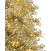Künstliche Weihnachtsbaumzweige in Gold mit integrierter LED-Beleuchtung.