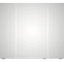 Armoire de toilette à trois portes avec miroirs pour la salle de bain.