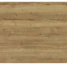 Décor bois chêne avec veinure naturelle, nœuds et fines fissures.