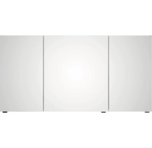 Armoire de toilette à trois portes avec façade en miroir continue pour la salle de bain.