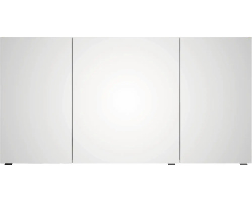 Armoire de toilette à trois portes avec façade en miroir continue pour la salle de bain.
