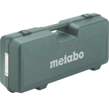 Coffret de transport Metabo en plastique avec poignée et fermoirs.