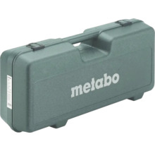 Coffret de transport Metabo en plastique avec poignée et clips de fermeture.