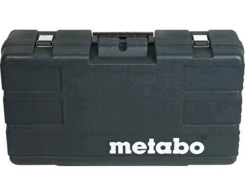 Metabo Werkzeugkoffer aus robustem Kunststoff mit stabilen Metallverschlüssen für Werkzeuge.