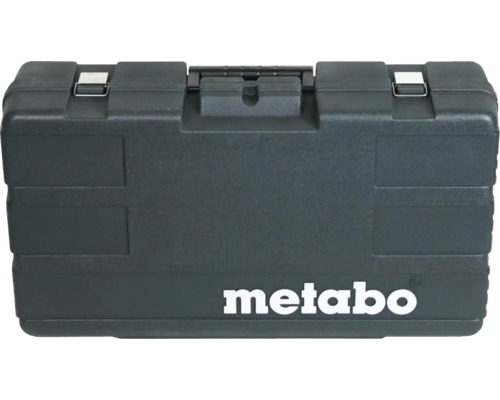 Coffret à outils Metabo en plastique avec fermetures métalliques et Metabo Logo.