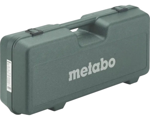 Coffret à outils Metabo en plastique avec poignée et verrous.