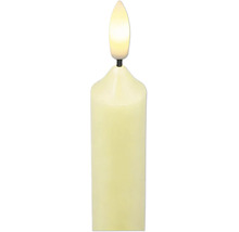LED-Echtwachskerze in Zylinderform mit realistisch leuchtender Flamme.
