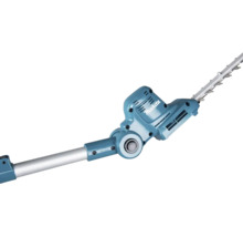 Accessoire de taille-haie télescopique Makita en plastique et métal avec articulation réglable en bleu pétrole.