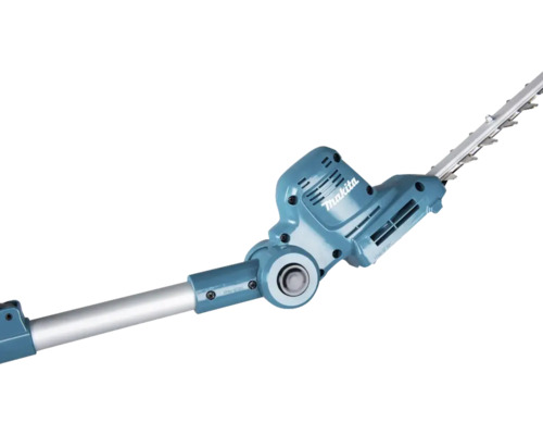 Accessoire de taille-haie télescopique Makita en plastique et métal avec articulation réglable en bleu pétrole.