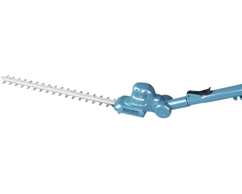 Extension taille-haie Makita avec lame en métal et boîtier bleu pour systèmes multifonctions.