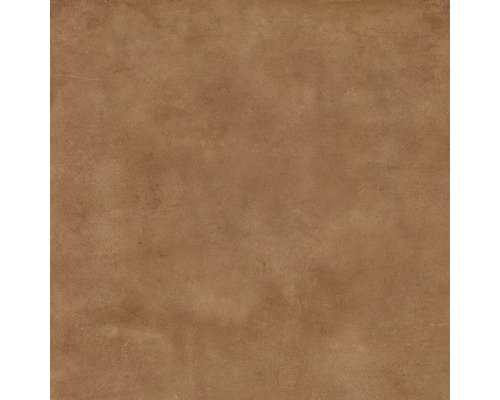 Carreau en grès cérame carré marron avec surface mate et aspect pierre.