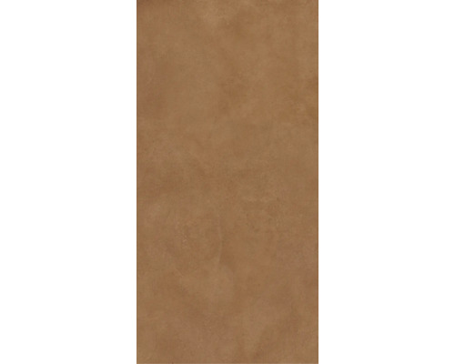 Grès cérame fin avec aspect pierre brune et surface mate pour sol et mur.